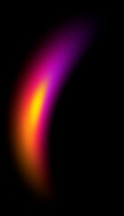 Vertical neon arc gradient element shining in dark