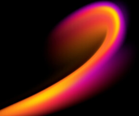 Neon gradient loop curve glowing on black