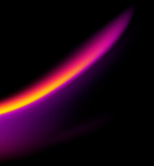 Diagonal neon beam light glowing on black background