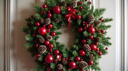 Classic Christmas Wreath Background