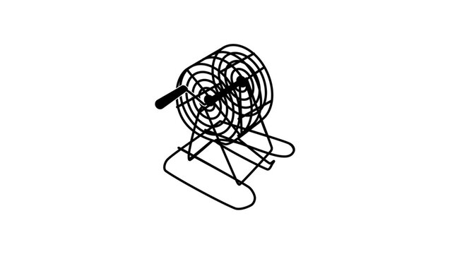 Bingo manual Machine, black isolated silhouette