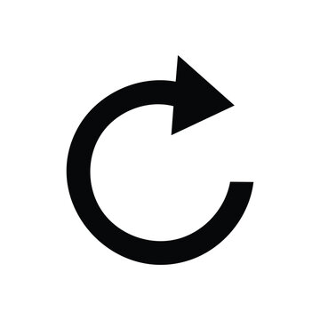 A simple black circular arrow icon representing a loop or refresh process