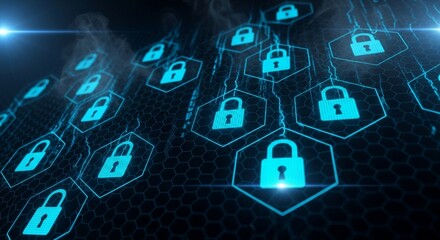 Cybersecurity Network Protection with Digital Lock Encryption Technology.