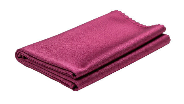 Magenta Silk Pocket Square Folded
