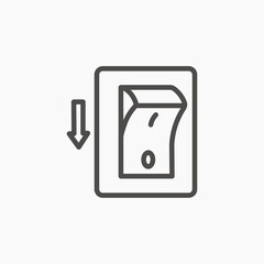 Electric switch line icon vector. Power off, toggle switch off linear style sign for mobile concept and web design. 