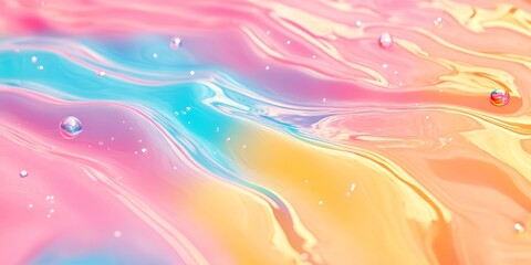 Colorful Glitch Surface with Vibrant Light Patterns, Flowing Textures of Pinks, Yellows, and Aqua