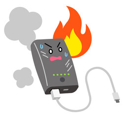 発火したモバイルバッテリー　携帯充電器の事故