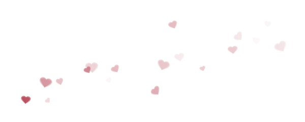 Beautiful background of hearts for mother's day, birthday, valentine's day. Romantic design element about love, blurred hearts on transparent background, vector, png.	
