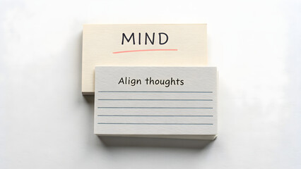 A stack of index cards aligning thoughts in a mindful way
