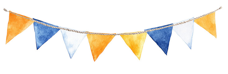 Naklejka premium watercolor party banner isolated on a transparent background,