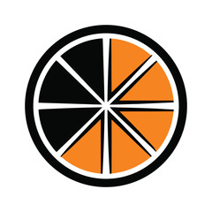 Orange Slice Icon &ndash; Citrus Fruit Vector Symbol

