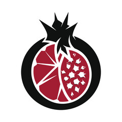 Pomegranate Icon &ndash; Fresh Fruit Vector Symbol