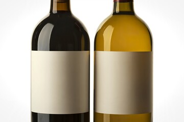 A photo of two bottles of red and white wine