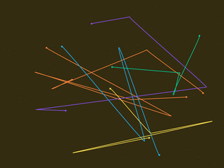 colorful lines and shapes on a dark background  abstract graphic design element