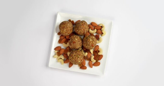 Traditional Dink laddu made from edible gum and dry fruits, called Dinkache ladoo or gond ke laddoo