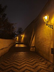 night panorama of prague capital czechia