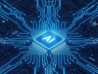 Abstract digital brain with glowing circuits representing artificial intelligence and neural networks