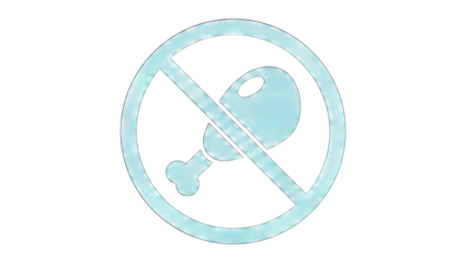 No Meat Sign - Prohibition of Poultry Illustration