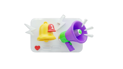 Notification Bell and Megaphone Announcing News