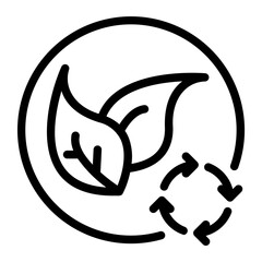 Obraz premium Environmental Sustainability Recycling Leaf Icon