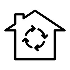 Eco House Recycling Symbol Icon