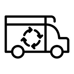Circular Logistics Icon with Truck and Recycling Symbol