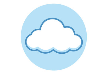 Simple blue cloud icon within a circular frame