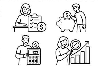 Financial planning, money saving, accounting, and business growth analysis