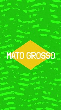 Mato Grosso text - Brazil Colors Minimalist Glitch Animation