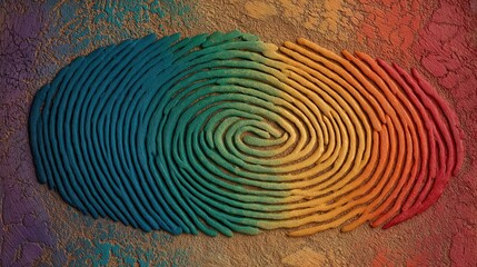 colorful abstract fingerprint texture with layered organic lines