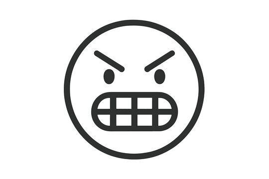 Angry face icon with bared teeth and furrowed brows