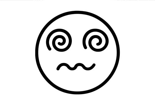 Dizzy face icon with spiral eyes and wavy mouth outline