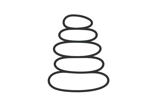 Stacked smooth stones icon representing balance and meditation concept
