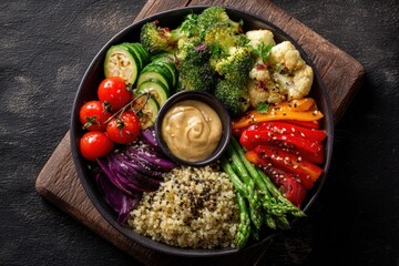 Vegan Buddha Bowl with Quinoa Vegetables