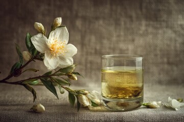 Elegant White Tea Blossoms in Glass Vase