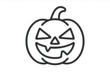 Simple outline icon of a carved jack o lantern pumpkin face