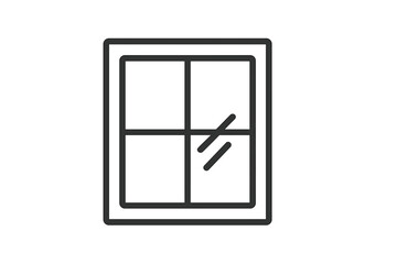 Simple window icon with glass reflection lines
