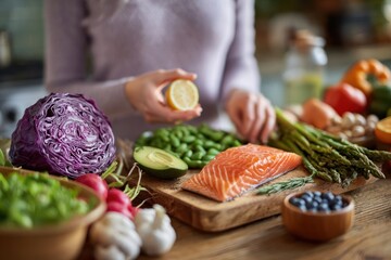 Woman With Heart-Healthy Anti-Inflammatory Foods