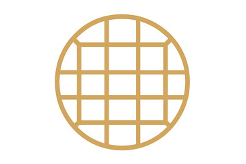 Circular geometric lattice pattern with golden grid structure