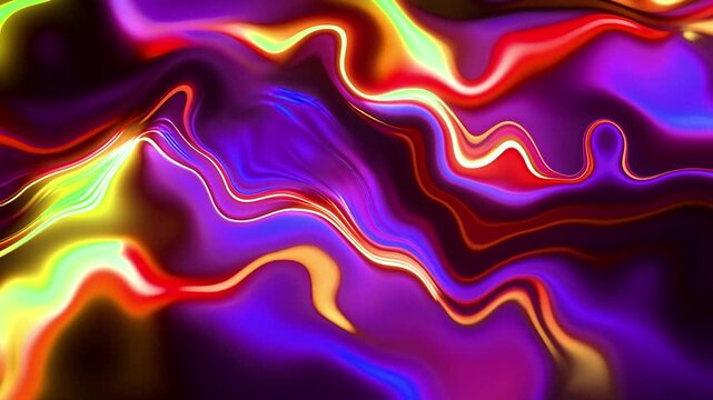 Vibrant abstract background featuring flowing waves of colorful liquid animation