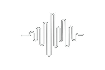 Abstract rounded line audio waveform graphic element visualization