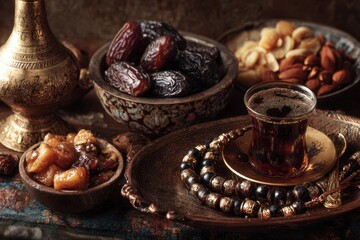 Traditional Ramadan Iftar Delicacies Spread