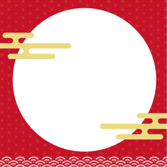 シンプルな和風お正月フレーム背景