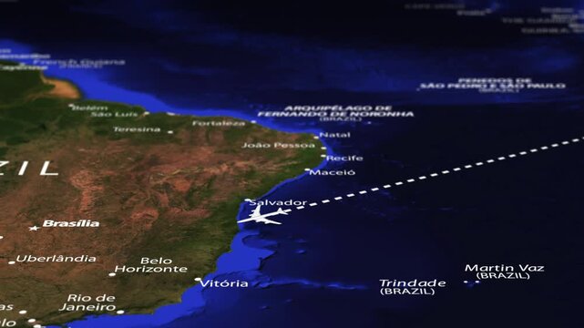 Flight From Accra GHANA to Asuncion PARAGUAY with flag pins