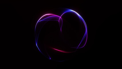 Futuristic glowing neon plasma sphere with flowing energy surface on dark background. Abstract sci fi illustration for technology concepts, artificial intelligence visuals and modern digital design.