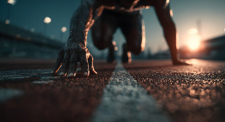 Start your journey man athlete on running track preparing for goal 2026 fitness motivation