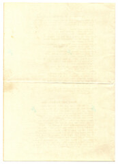 Altes Papierstück mit durchschlagender Schrift der Rückseite lassen Text erahnen