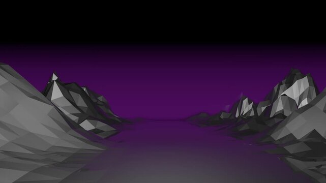 Futuristic purple road stretching forward
under a violet sky with graphite cliffs on
both sides, cinematic camera slowly
moving ahead for sci fi, cyber and
concept design projects