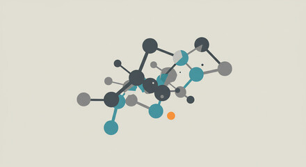 Abstract molecular structure on light background