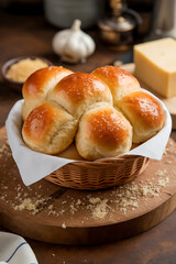 Golden Brown Garlic Cheese Rolls Fresh from the Oven